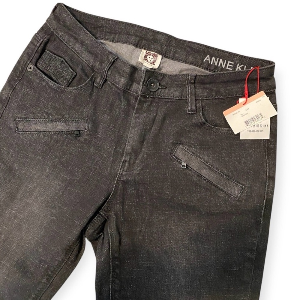 Anne Klein Black Skinny Jeans Women’s Size 2 Stretch Distressed NWT